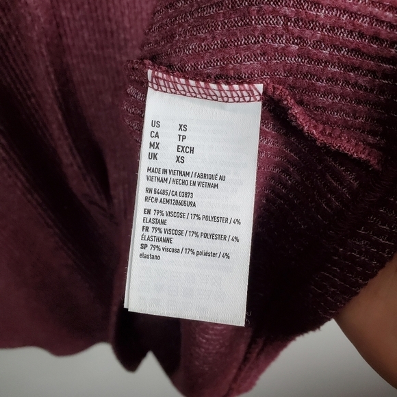 American Eagle Outfitters Burgundy Plush Cutout Dress XS - Picture 5 of 6